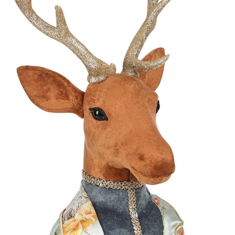 Arboir Brocade Deer Bust Large Blue