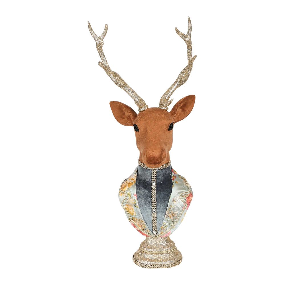 Arboir Brocade Deer Bust Large Blue