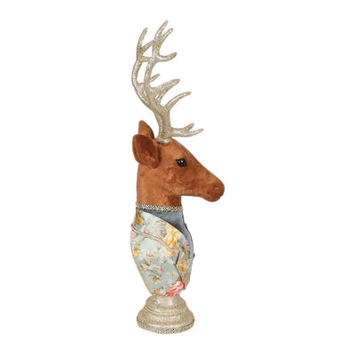 Arboir Brocade Deer Bust Large Blue