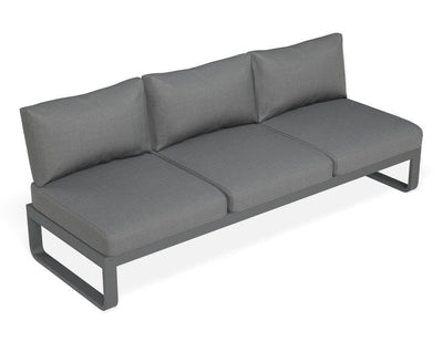 Fino Config B - Outdoor Modular Sofa in Matt Charcoal aluminium with Dark Grey Cushions