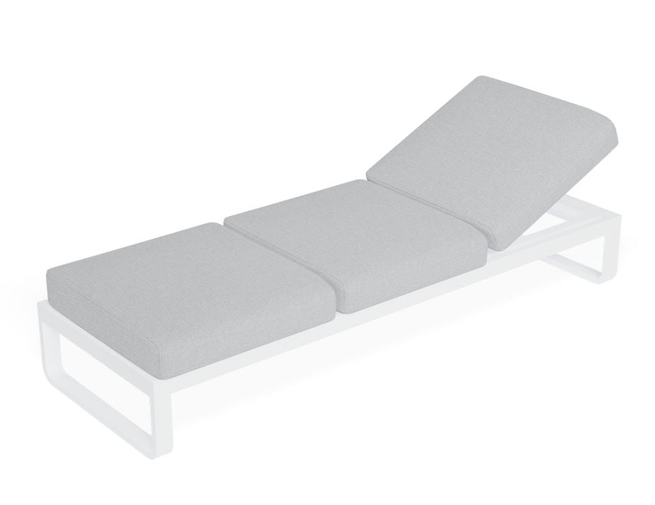 Fino Config A - Outdoor Modular Sofa in Matt White aluminium with Light Grey Cushions