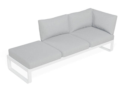 Fino Config C - Outdoor Modular Sofa in Matt White aluminium with Light Grey Cushions