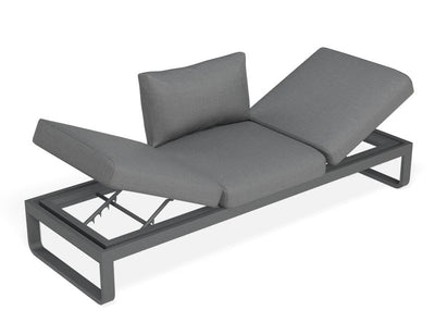 Fino Config D - Outdoor Modular Sofa in Matt Charcoal aluminium with Dark Grey Cushions