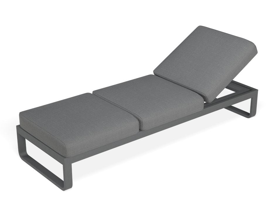 Fino Config C - Outdoor Modular Sofa in Matt Charcoal aluminium with Dark Grey Cushions