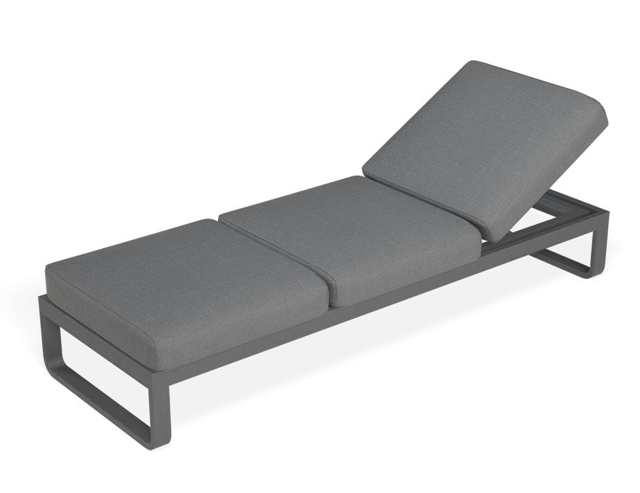 Fino Config E - Outdoor Modular Sofa in Matt Charcoal aluminium with Dark Grey Cushions