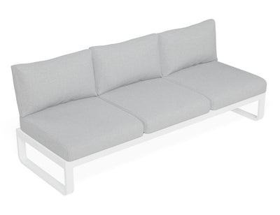 Fino Config B - Outdoor Modular Sofa in Matt White aluminium with Light Grey Cushions