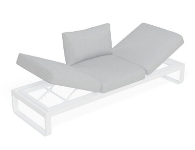 Fino Outdoor 3 Seater Sun Lounge in Matt White Frame / Light Grey Fabric