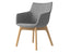 Flow Armchair - High Arm with Wood Base