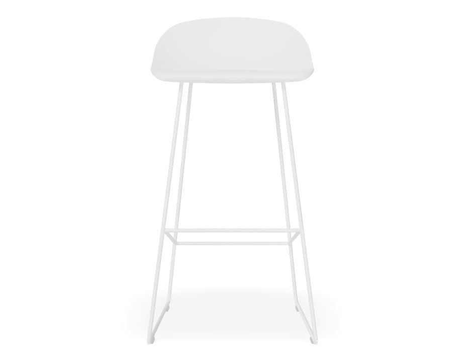 Pop Stool - White Frame and Shell Seat - 75cm Commercial Bar Height