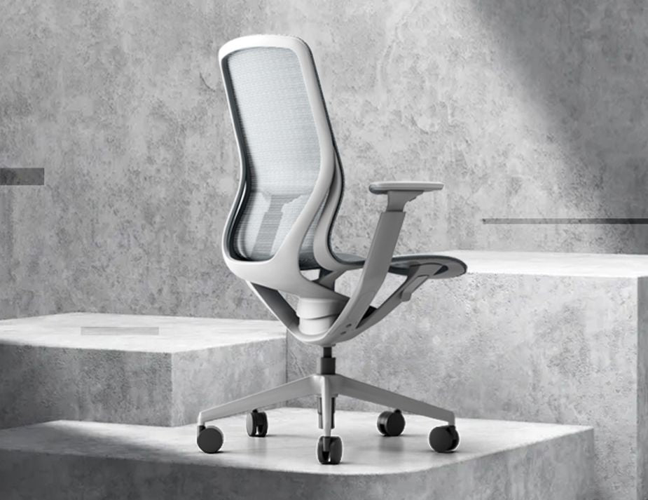 Gravity Ergonomic Office Chair - Light Grey Frame - Light Grey Mesh