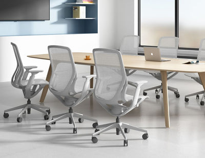 Gravity Ergonomic Office Chair - Light Grey Frame - Light Grey Mesh