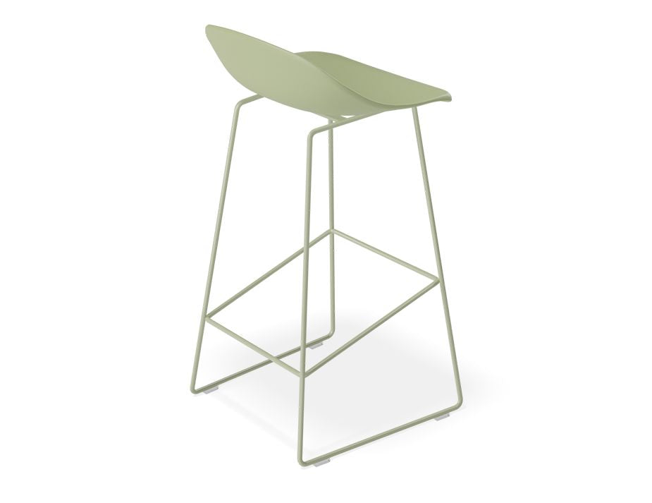 Pop Stool - Dusty Green Frame and Shell Seat - 75cm Commercial Bar Height