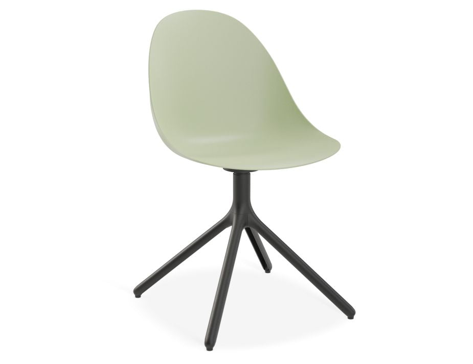 Pebble Chair Mint Green with Shell Seat - 4 Post Stackable Base - Black