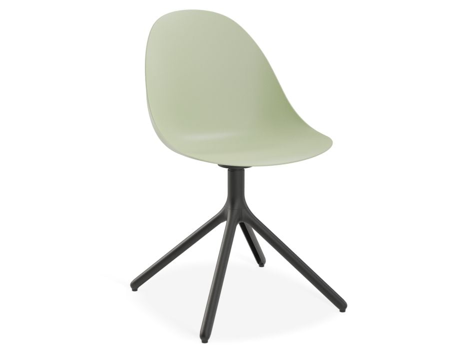 Pebble Chair Mint Green with Shell Seat - Sled Stackable Base - White