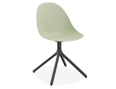 Pebble Chair Mint Green with Shell Seat - Pyramid Fixed Base with Castors - Black