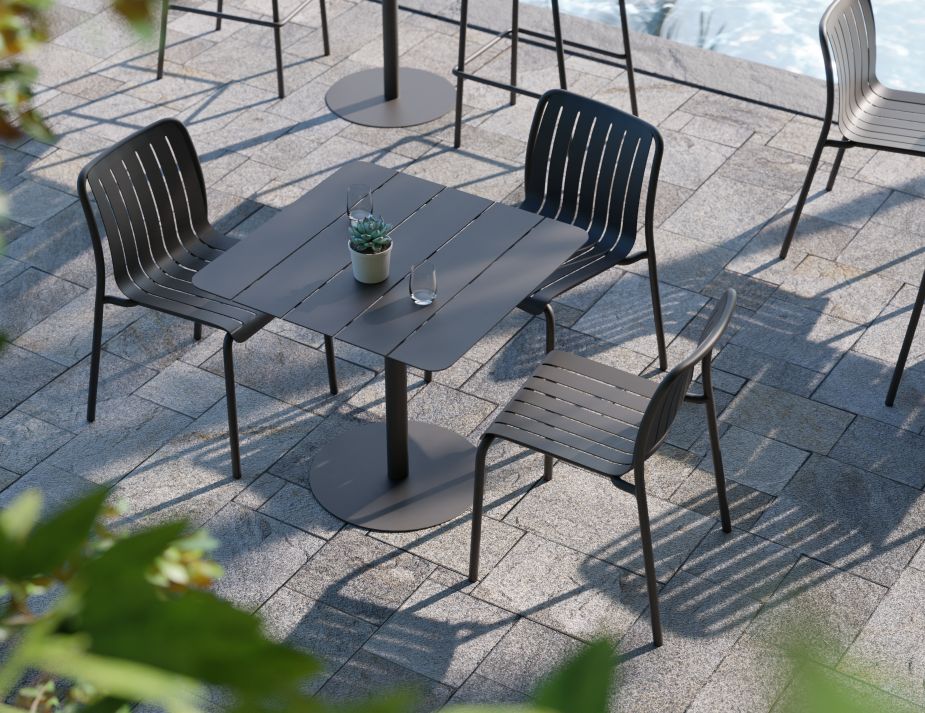 Roku Outdoor Dining Chair in Matt Charcoal - No Cushion