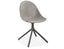Pebble Chair Grey Upholstered Vintage Seat - Swivel Base w Castors - Black