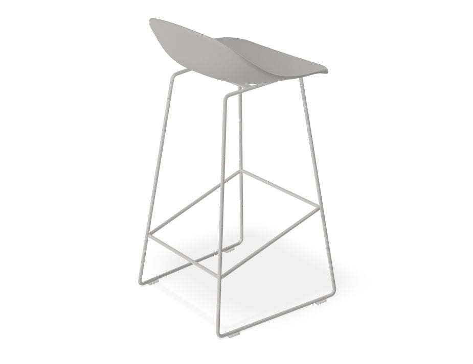 Pop Stool - Silver Grey Frame and Shell Seat - 75cm Commercial Bar Height