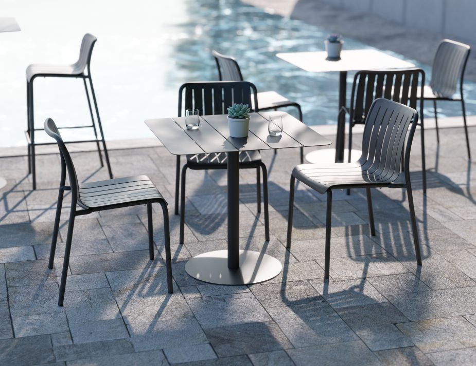 Roku Outdoor Dining Chair in Matt Charcoal - No Cushion