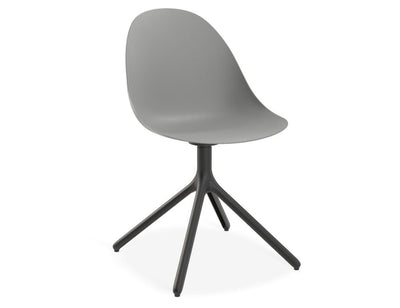 Pebble Chair Grey with Shell Seat - Natural Beechwood Base