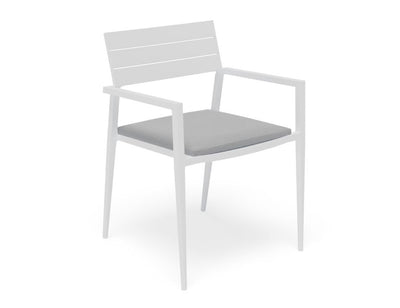 Halki Chair - Outdoor - White - With Light Grey Cushion