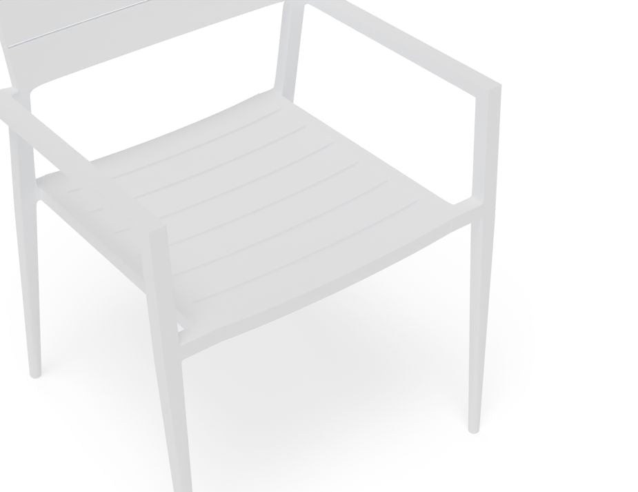 Halki Chair - Outdoor - White - With Light Grey Cushion