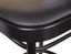 811 Hoffmann Stool - Black Stain - Cane Backrest - Black Upholstered Seat - by TON 
