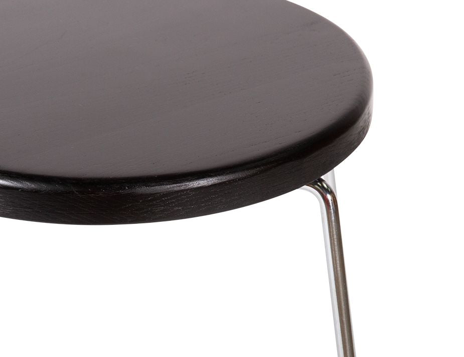 Hugo Low Stool - Chrome - Black Seat - 46cm Square Seat Black / Chrome Frame