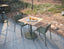 Roku Cafe Teak Table - Outdoor - Eucalyptus Green
