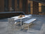 Roku Bench 190cm - Outdoor - White - Bench with Granite Grey Cushion