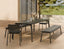 Roku Bench 190cm - Outdoor - Charcoal - Bench with Granite Grey Cushion