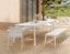 Roku Bench 190cm - Outdoor - White - Bench with Husk Cushion
