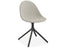 Pebble Fabric Light Grey Upholstered Chair - Pyramid Fixed Base - Black