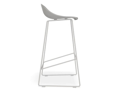 Pop Stool - Silver Grey Frame and Shell Seat - 75cm Commercial Bar Height