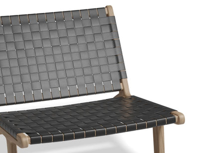 Brooklyn Lounge Chair - Woven Black Seat / Natural Frame