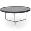 90cm Round Coffee Table - Black Oak Top - Black Frame - Last one