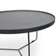90cm Round Coffee Table - Black Oak Top - Black Frame - Last one