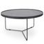 90cm Round Coffee Table - Black Oak Top - Black Frame - Last one