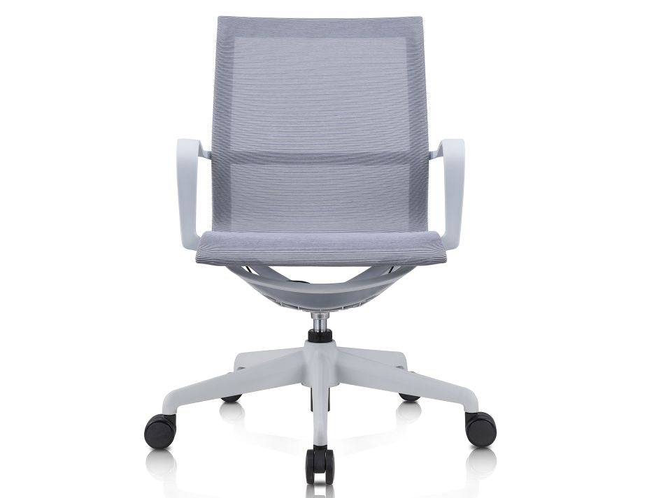 Lunar Low back Office Chair - Light Grey Frame - Light Grey Mesh