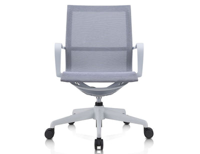 Lunar Low back Office Chair - Light Grey Frame - Light Grey Mesh