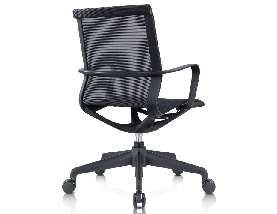 Lunar Low Back Office Chair - Black Frame - Black Mesh