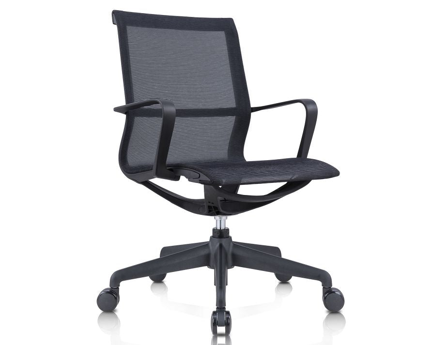 Lunar Low Back Office Chair - Black Frame - Black Mesh