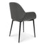 Dining Chair in Charcoal Grey PU With Black Legs (Set of 2)