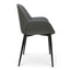 Dining Chair in Charcoal Grey PU With Black Legs (Set of 2)