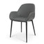 Dining Chair in Charcoal Grey PU With Black Legs (Set of 2)