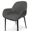 Dining Chair in Charcoal Grey PU With Black Legs (Set of 2)