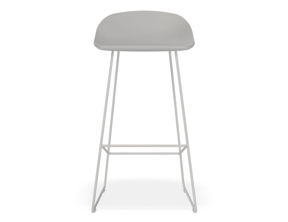 Pop Stool - Silver Grey Frame and Shell Seat - 75cm Commercial Bar Height