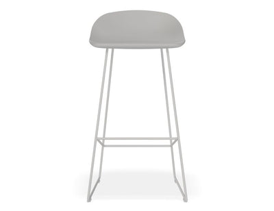 Pop Stool - Silver Grey Frame and Shell Seat - 75cm Commercial Bar Height