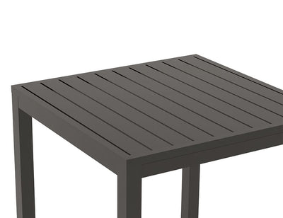 Halki Table Matt Charcoal Aluminium 77cm x 77xm