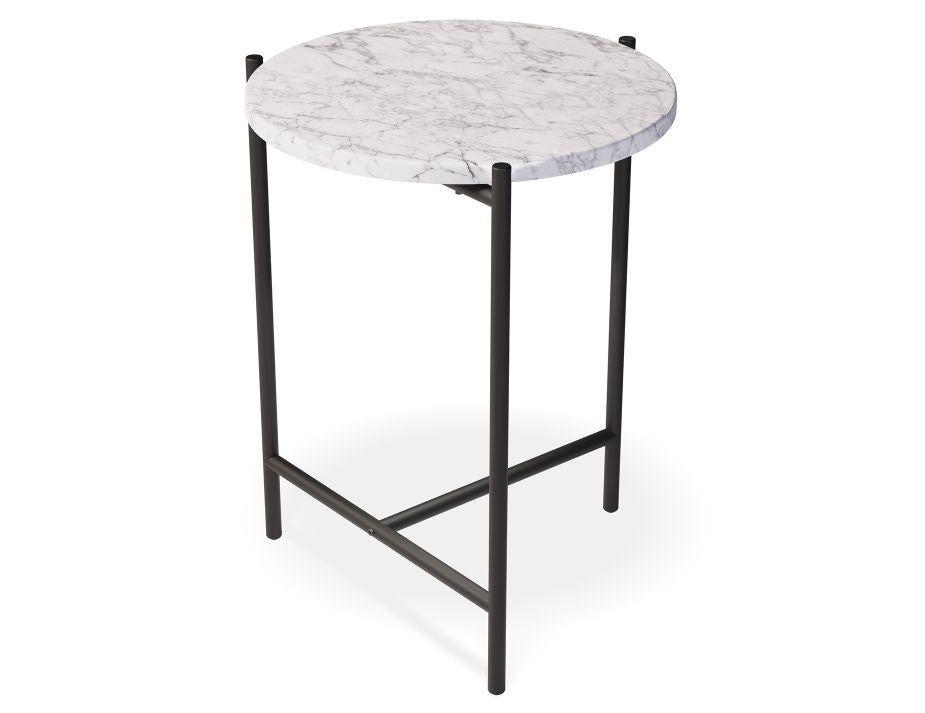 Nexus Marble Side Table - White Carrara